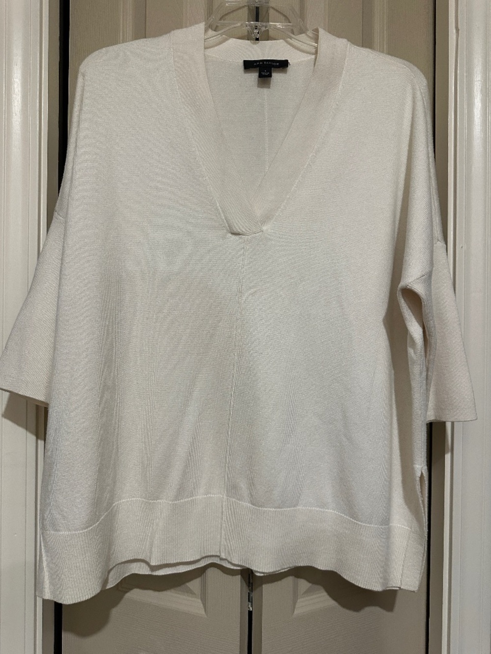 Ann Taylor Oversize Cream Sweater, size small
